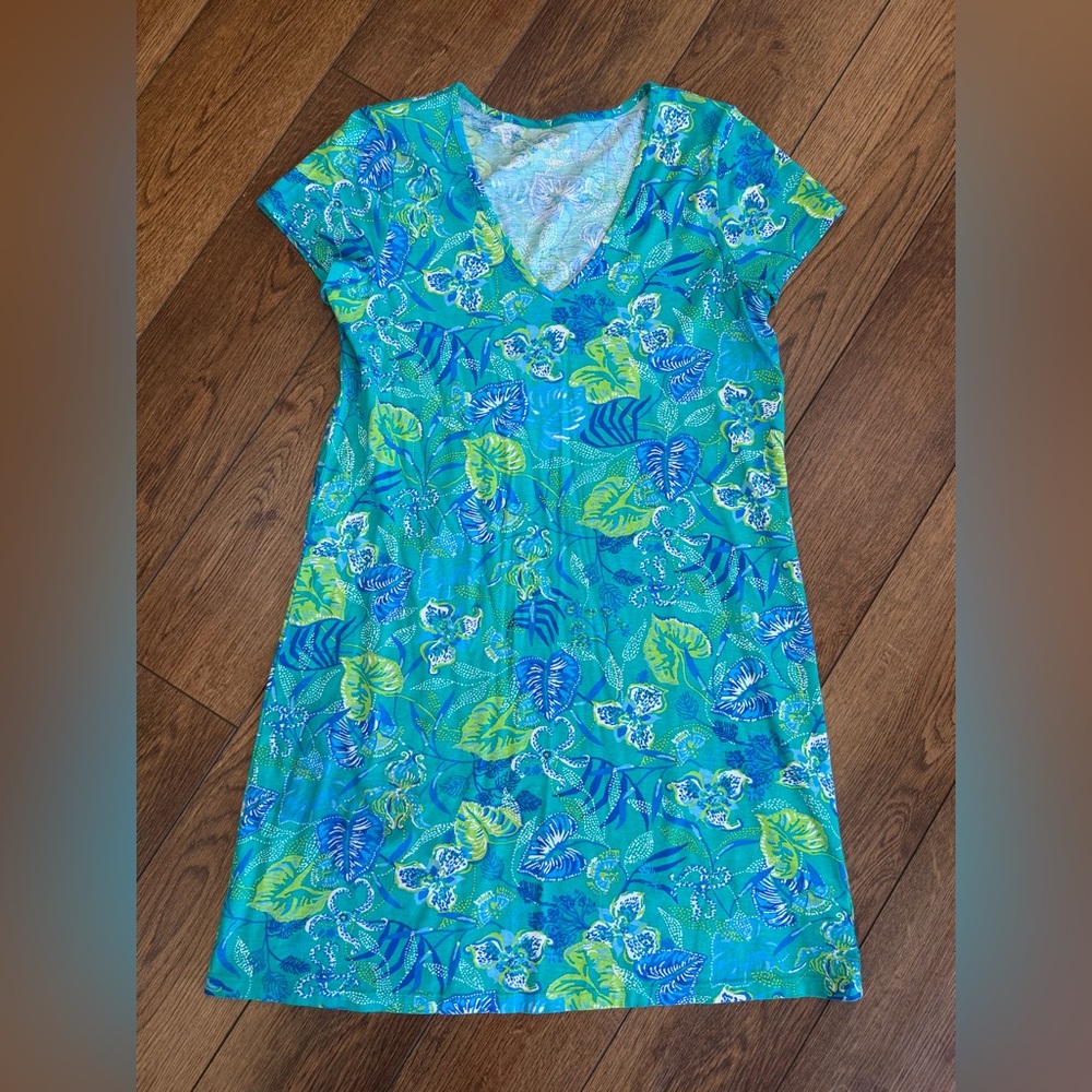 Lilly Pulitzer Knit Dress in Blue & Green above the knee